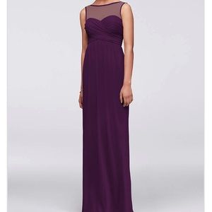 David’s Bridal Bridesmaid’s Dress Long Plum